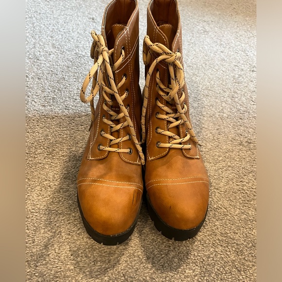 Carmel color combat boots - Picture 4 of 6
